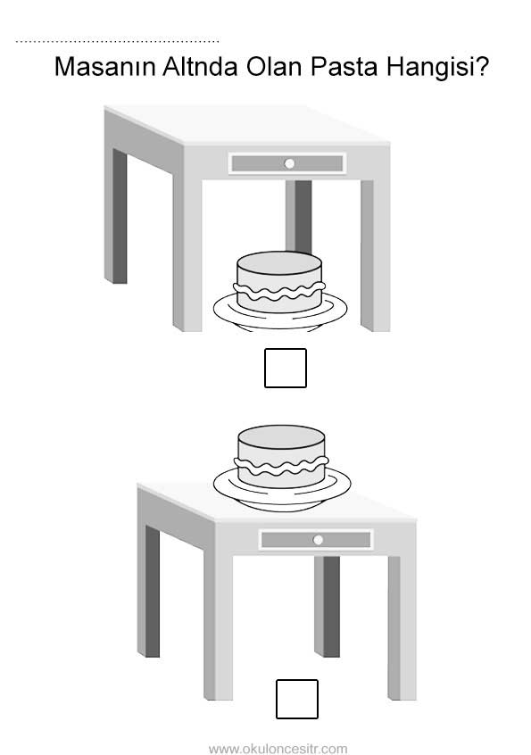 Altında Üstünde Çalışma Sayfası