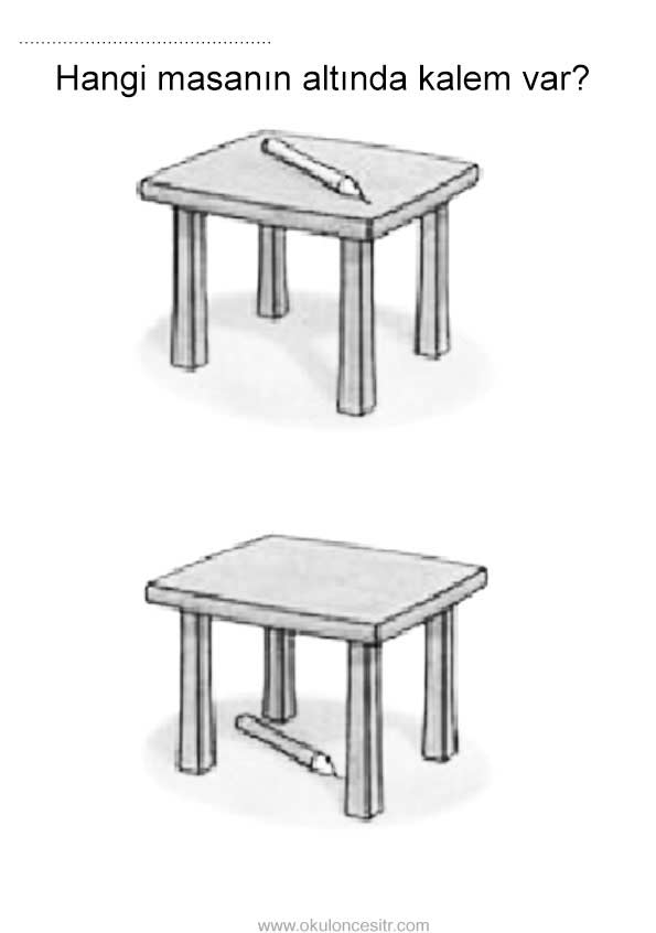 Altında Üstünde Çalışma Sayfası