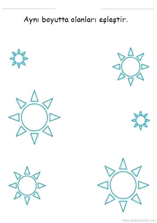 Büyük Küçük Renkli Çalışma Kağıdı