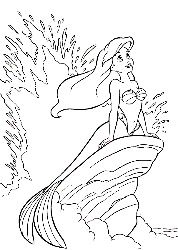 Deniz Kızı Boyama Sayfası