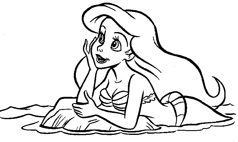 Deniz Kızı Boyama Sayfası