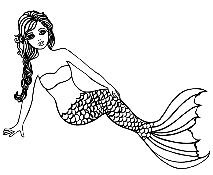 Deniz Kızı Boyama Sayfası