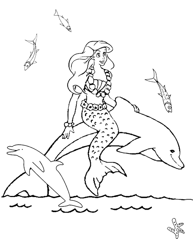 Deniz Kızı Boyama Sayfası