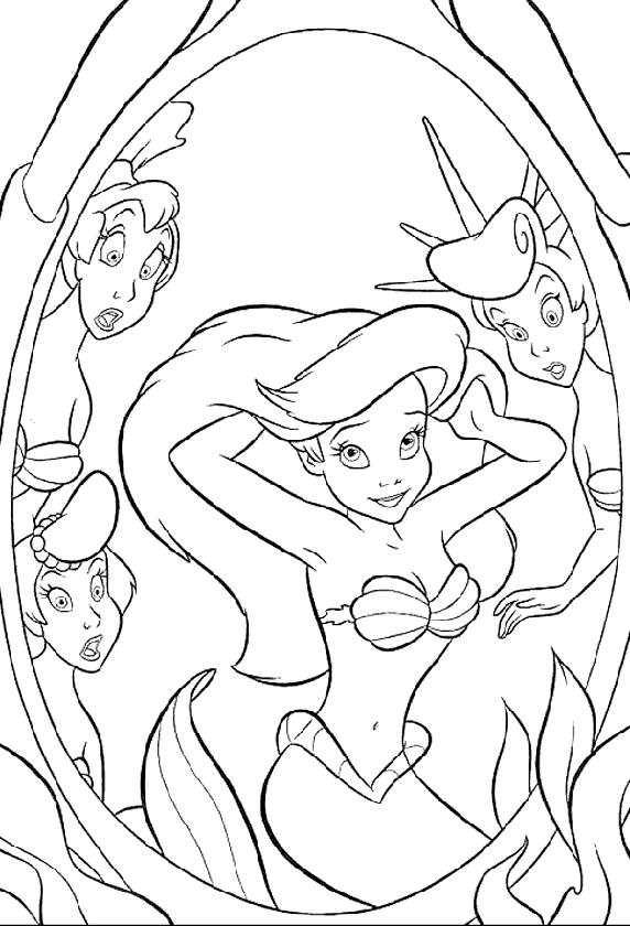 Deniz Kızı Boyama Sayfası