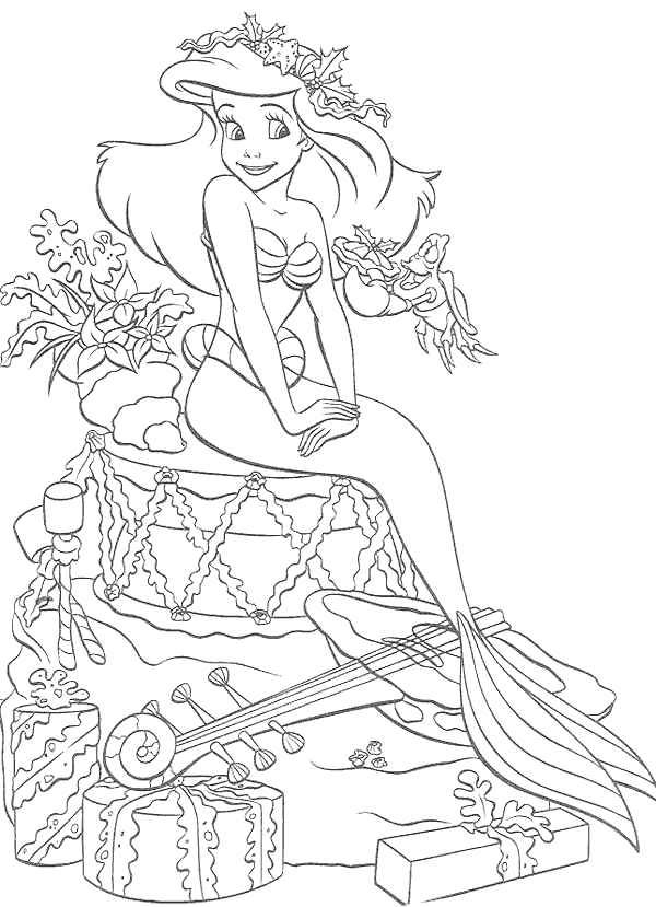 Deniz Kızı Boyama Sayfası