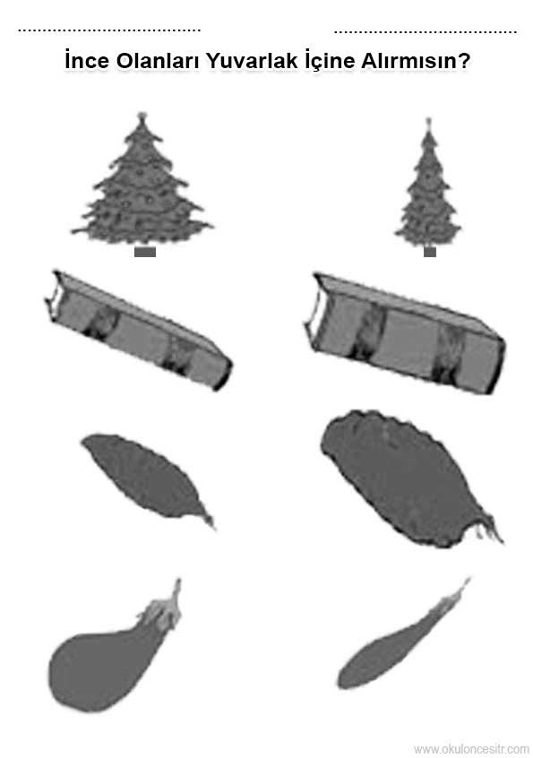 İnce Kalın Çalışma Kağıdı