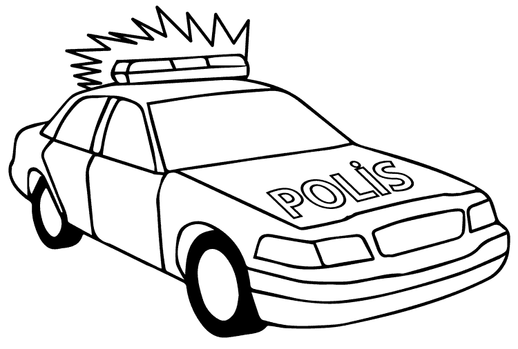 Polis Arabası Boyama Sayfası