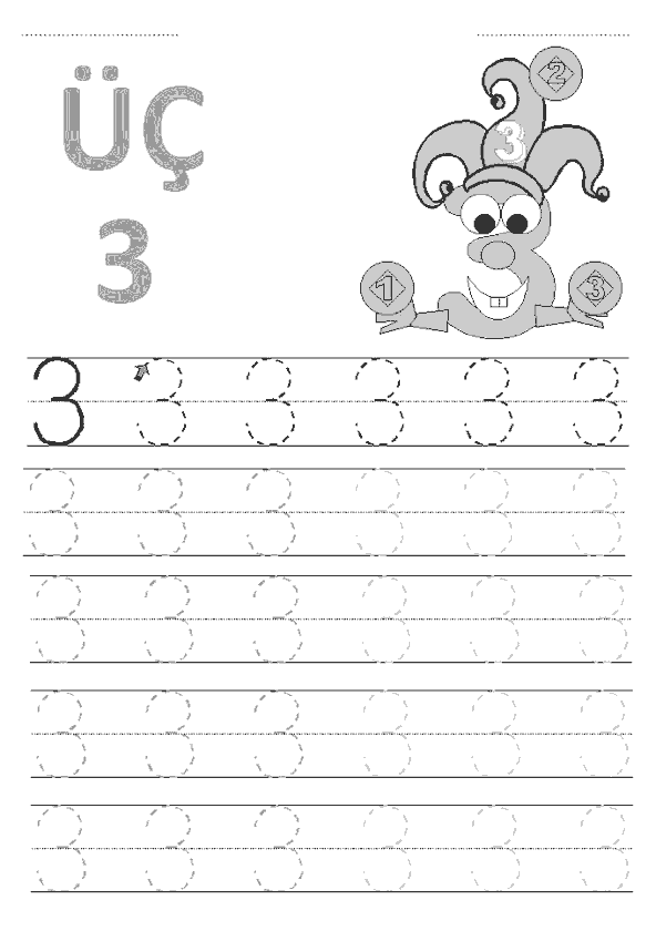 3 Rakamı Çalışma Sayfası