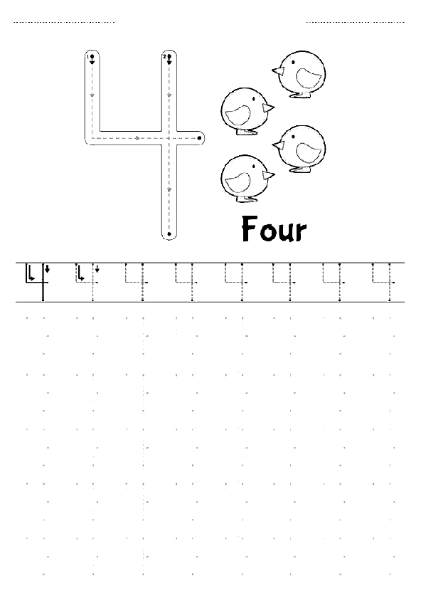 4 Rakamı Çalışma Sayfası