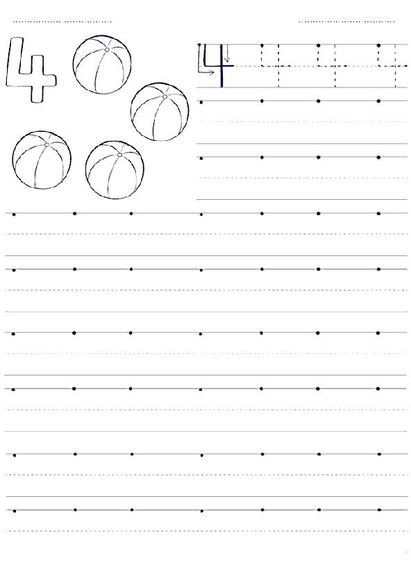 4 Rakamı Çalışma Sayfası