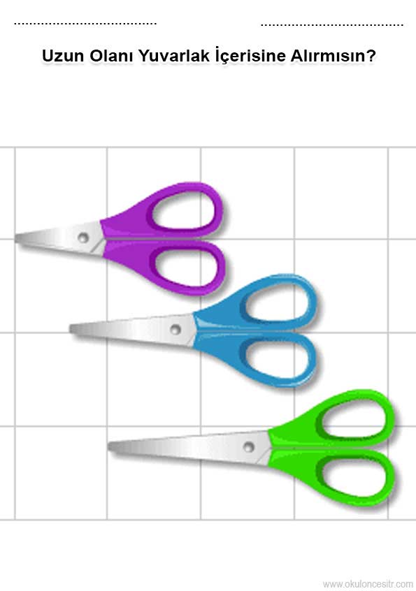 Uzun Kısa Renkli Çalışma Kağıdı