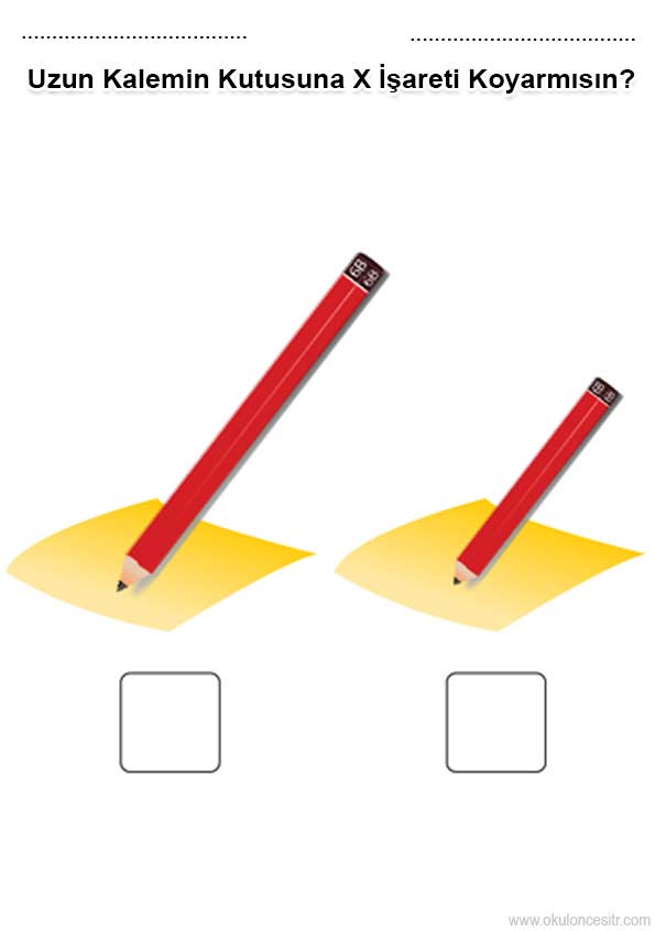 Uzun Kısa Renkli Çalışma Kağıdı