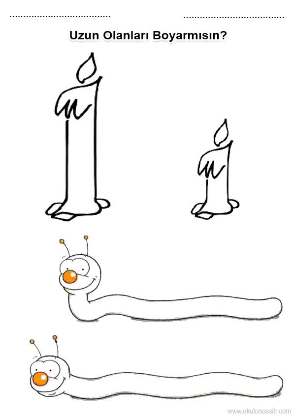 Uzun Kısa Çalışma Kağıdı