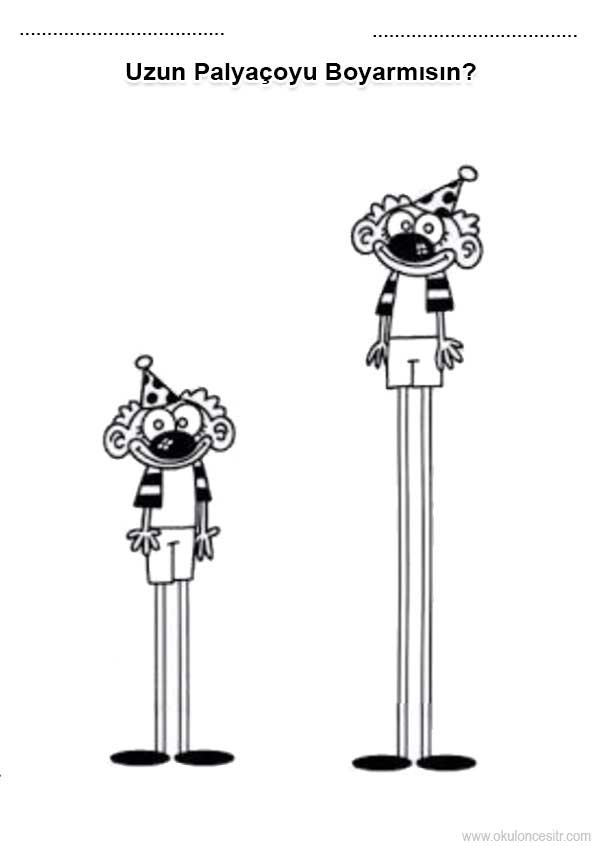 Uzun Kısa Çalışma Kağıdı