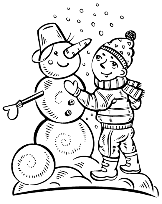 Kış Mevsimi Boyama Sayfası