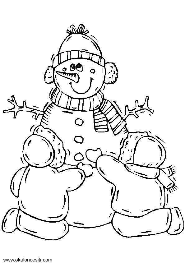 Kış Mevsimi Boyama Sayfası