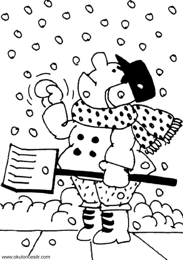 Kış Mevsimi Boyama Sayfası
