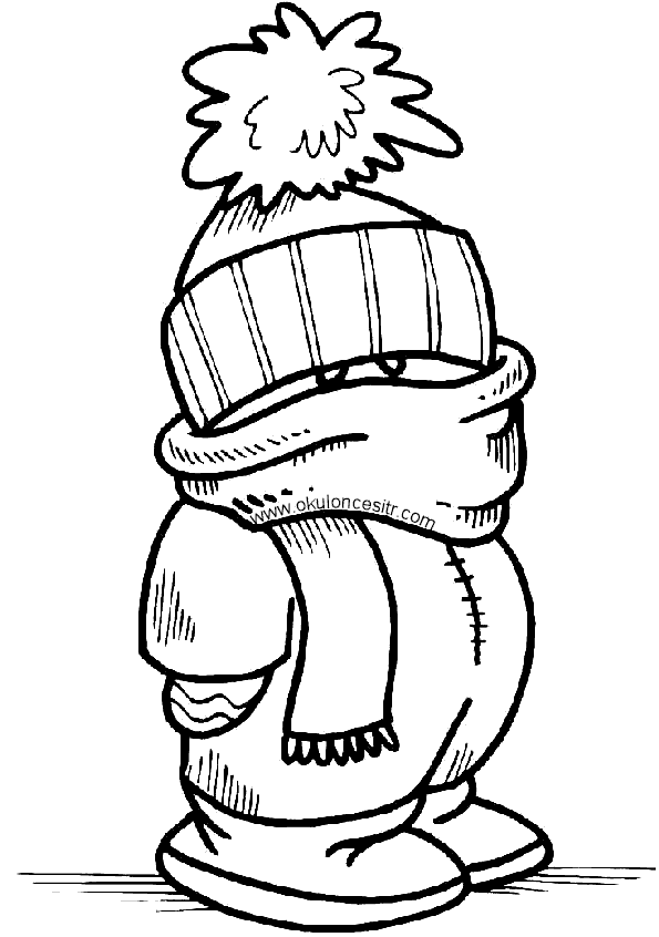 Kış Mevsimi Boyama Sayfası