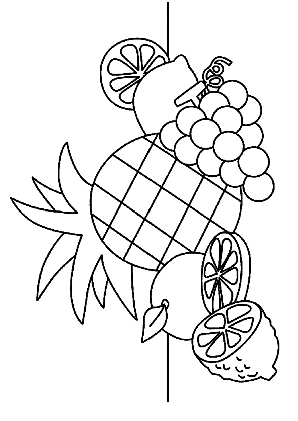 Meyveler Boyama Sayfası