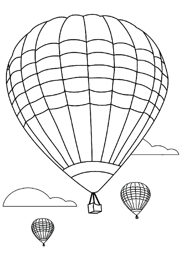 Uçan Balon Boyama Sayfası