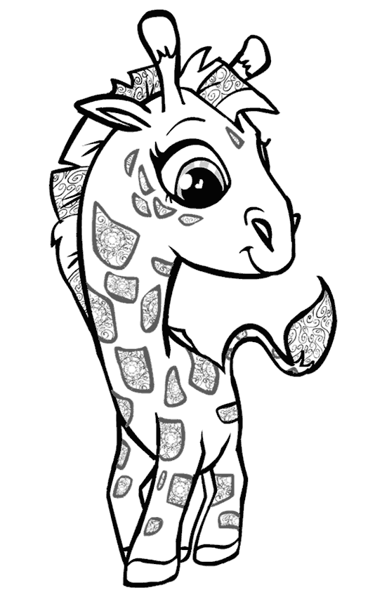 Zürafa Boyama Sayfası