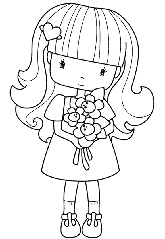 Kız Boyama Sayfası