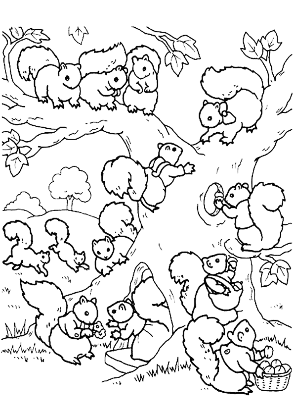 Sonbahar Boyama Sayfası