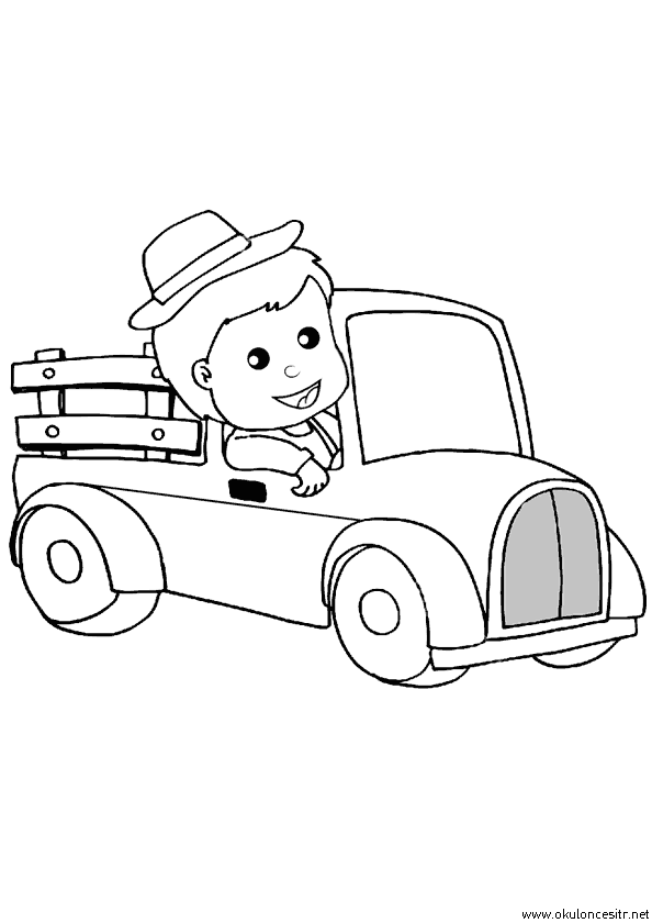 Üstü Açık Araba Boyama Sayfası