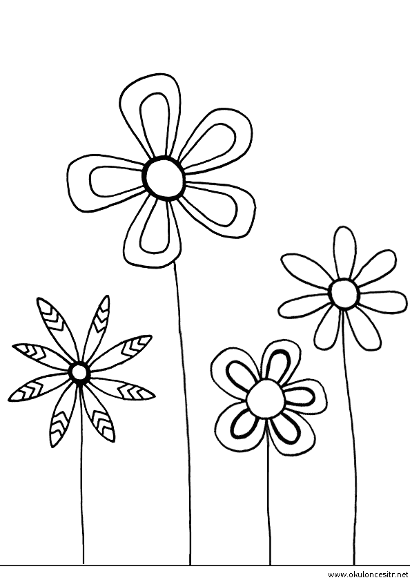 Çiçekleri Boyama Sayfası