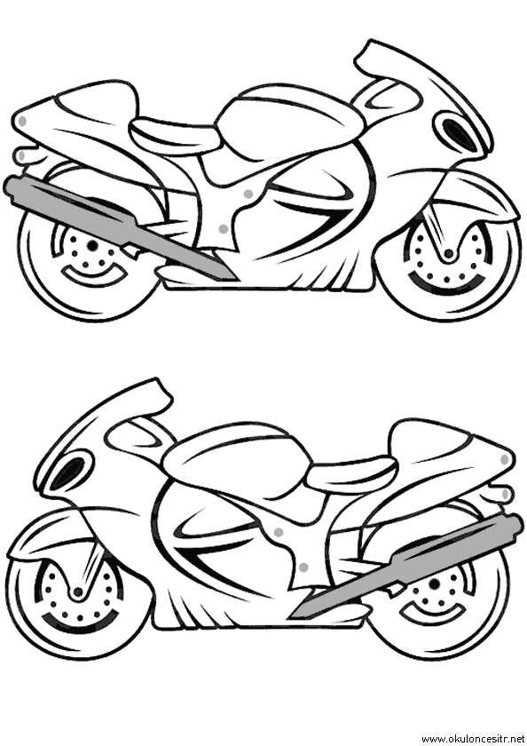 Motosiklet Boyama Sayfası