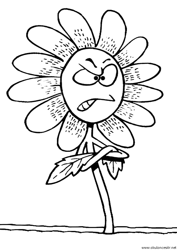 Kızgın Çiçek Boyama Sayfası