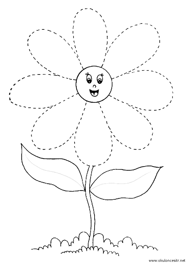 Çiçek Çizgi Çalışma Sayfası