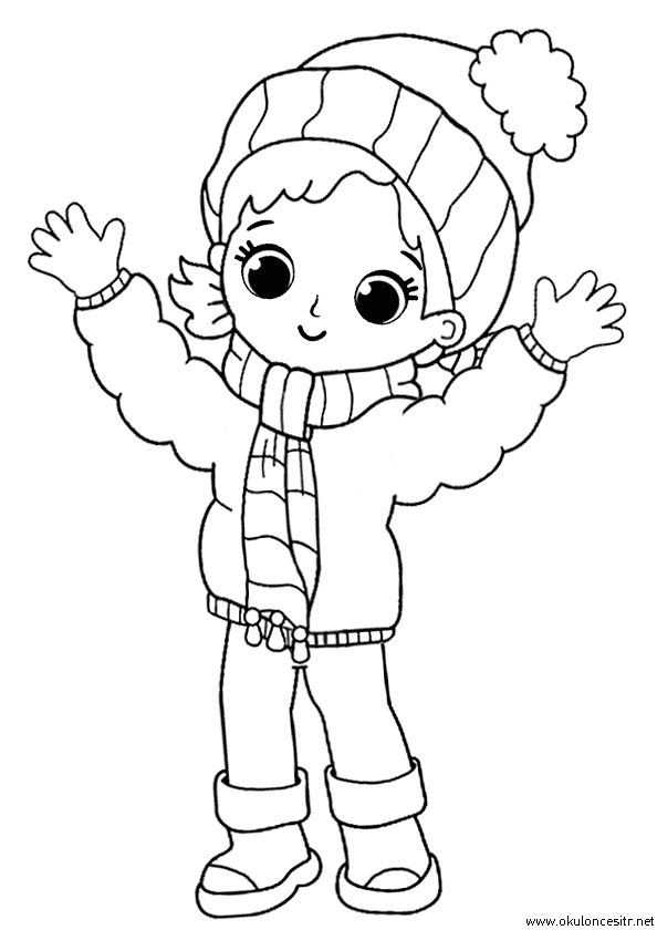 Kış Mevsimi Boyama Sayfası