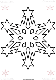 kar tanesi boyama, snowflake coloring