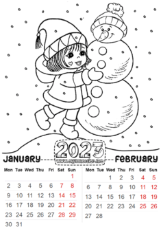 2023 calendar print