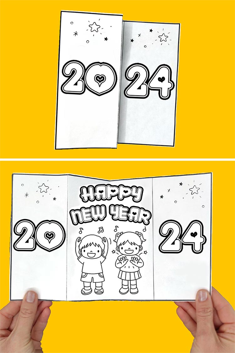 2024 Happy New Year Coloring Pages
